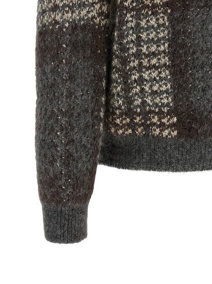 Brunello Cucinelli Double Dazzling Tartan Cardigan