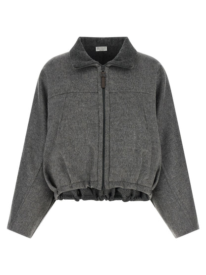 Brunello Cucinelli Shiny Zipper Pull Jacket