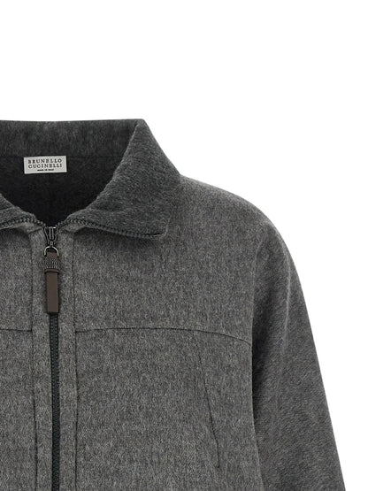 Brunello Cucinelli Shiny Zipper Pull Jacket