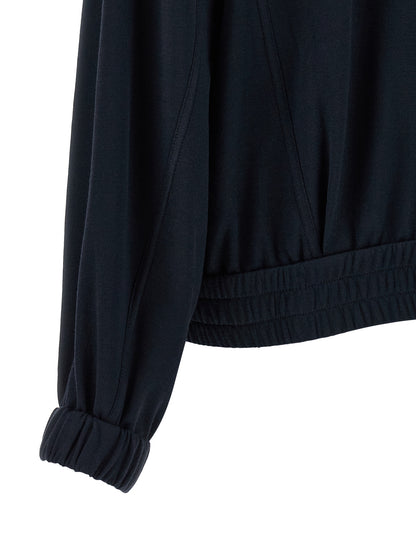 Brunello Cucinelli Shiny Zipper Pull Sweatshirt