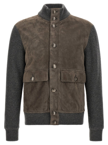 Brunello Cucinelli Suede And Wool Jacket