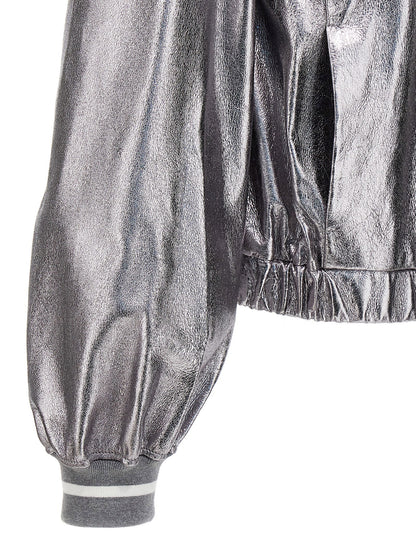 Brunello Cucinelli Laminated Leather Bomber Jacket