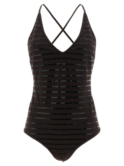 Brunello Cucinelli Dazzling Stripes One-piece Swimsuit