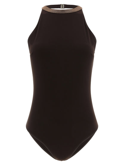 Brunello Cucinelli Precious Collar One-piece Swimsuit