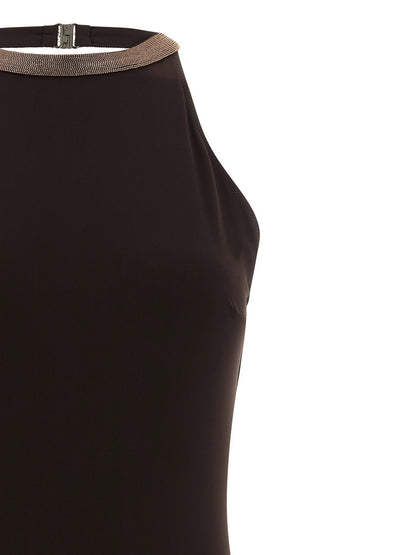Brunello Cucinelli Precious Collar One-piece Swimsuit