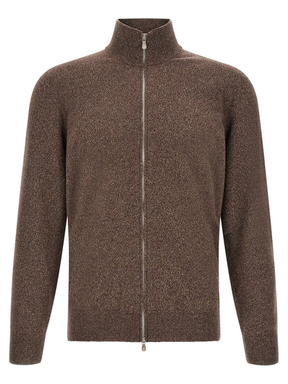 Brunello Cucinelli High Neck Cardigan With Zip