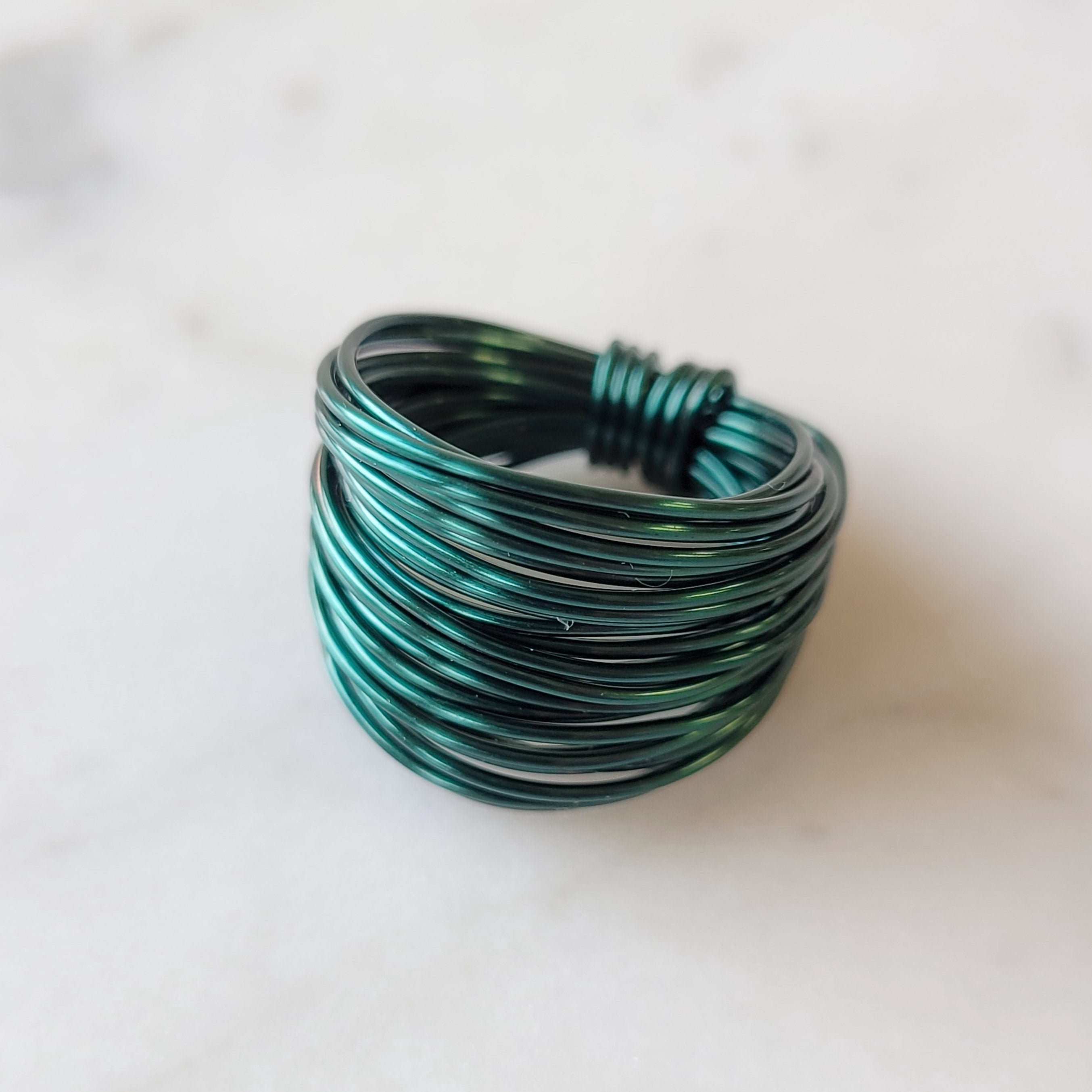 Marcia Wire Wrap Ring in Green