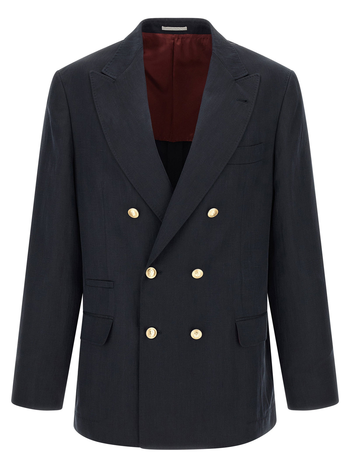 Brunello Cucinelli Silk Twill And Linen Délavé Blazer