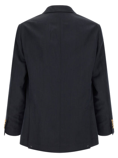 Brunello Cucinelli Silk Twill And Linen Délavé Blazer