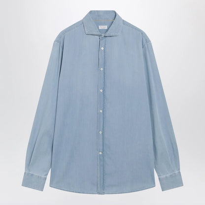 Brunello Cucinelli Easy Fit shirt in light blue denim