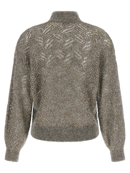 Brunello Cucinelli Dazzling Abstract Leaf Sweater