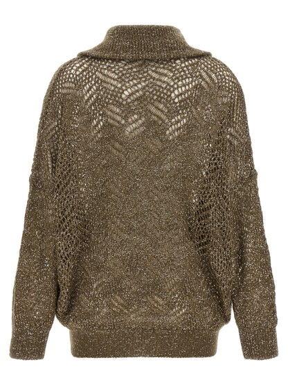 Brunello Cucinelli Dazzling Abstract Leaf Cardigan