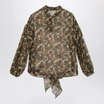 Max Mara Studio Printed silk chiffon blouse