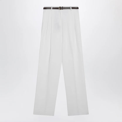 Max Mara Studio White cotton trousers
