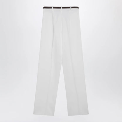 Max Mara Studio White cotton trousers