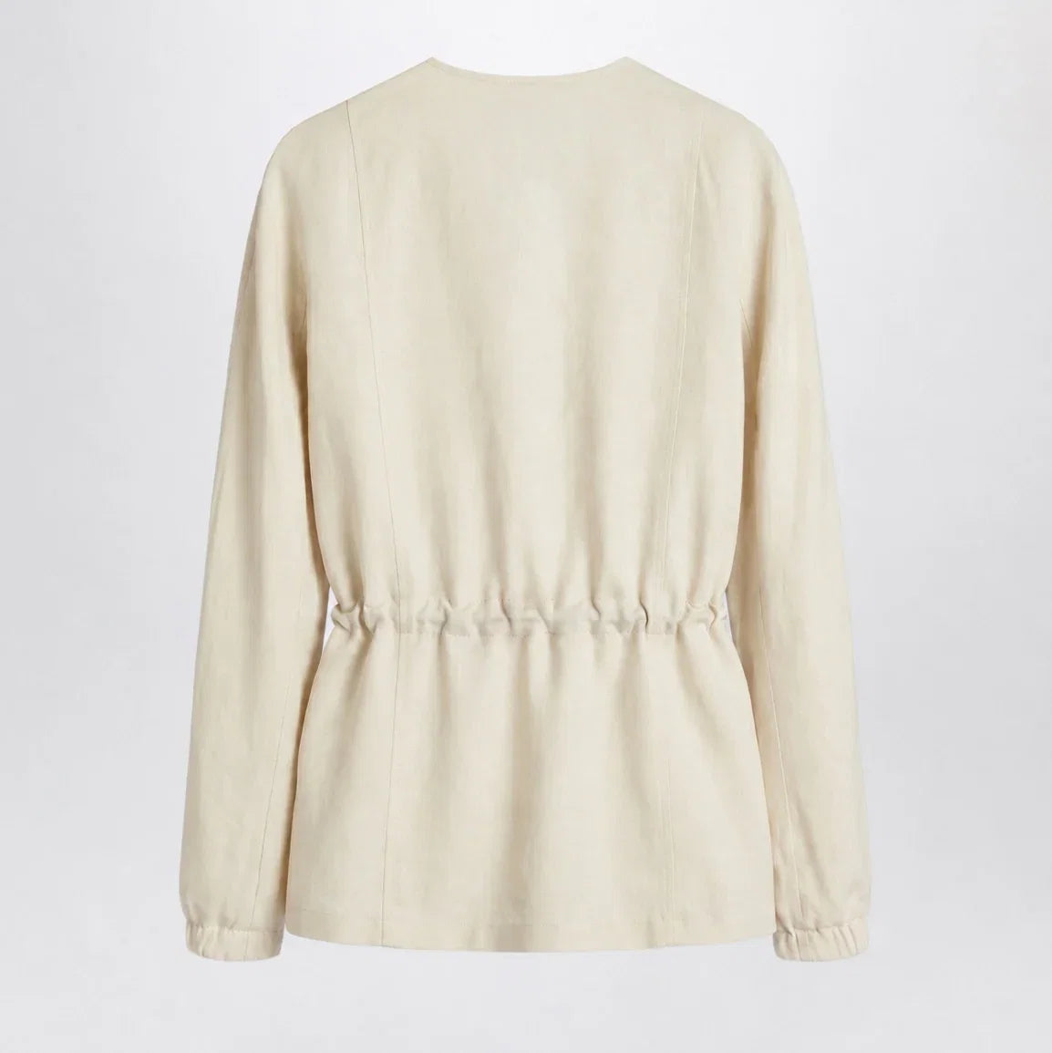 Max Mara Beige linen and silk jacket with drawstring