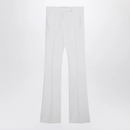 Max Mara Optical white slim trousers in crêpe canvas