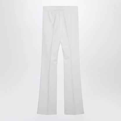 Max Mara Optical white slim trousers in crêpe canvas