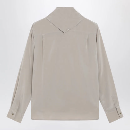 Max Mara Rock beige silk blouse with scarf