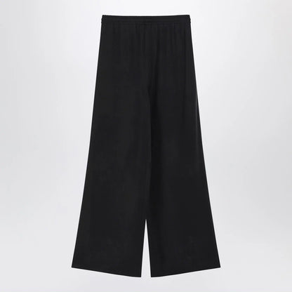 Max Mara Wide-leg blue silk trousers