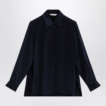 Max Mara Navy blue silk shirt