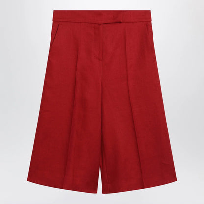 Max Mara Red linen bermuda shorts