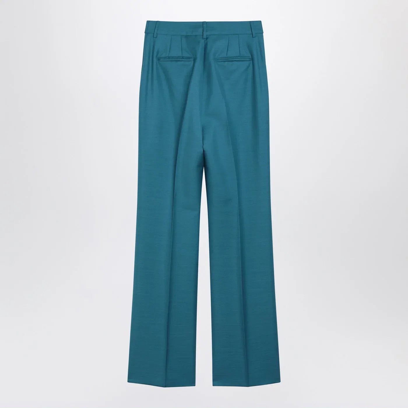 Max Mara Turquoise wool and silk-blend trousers