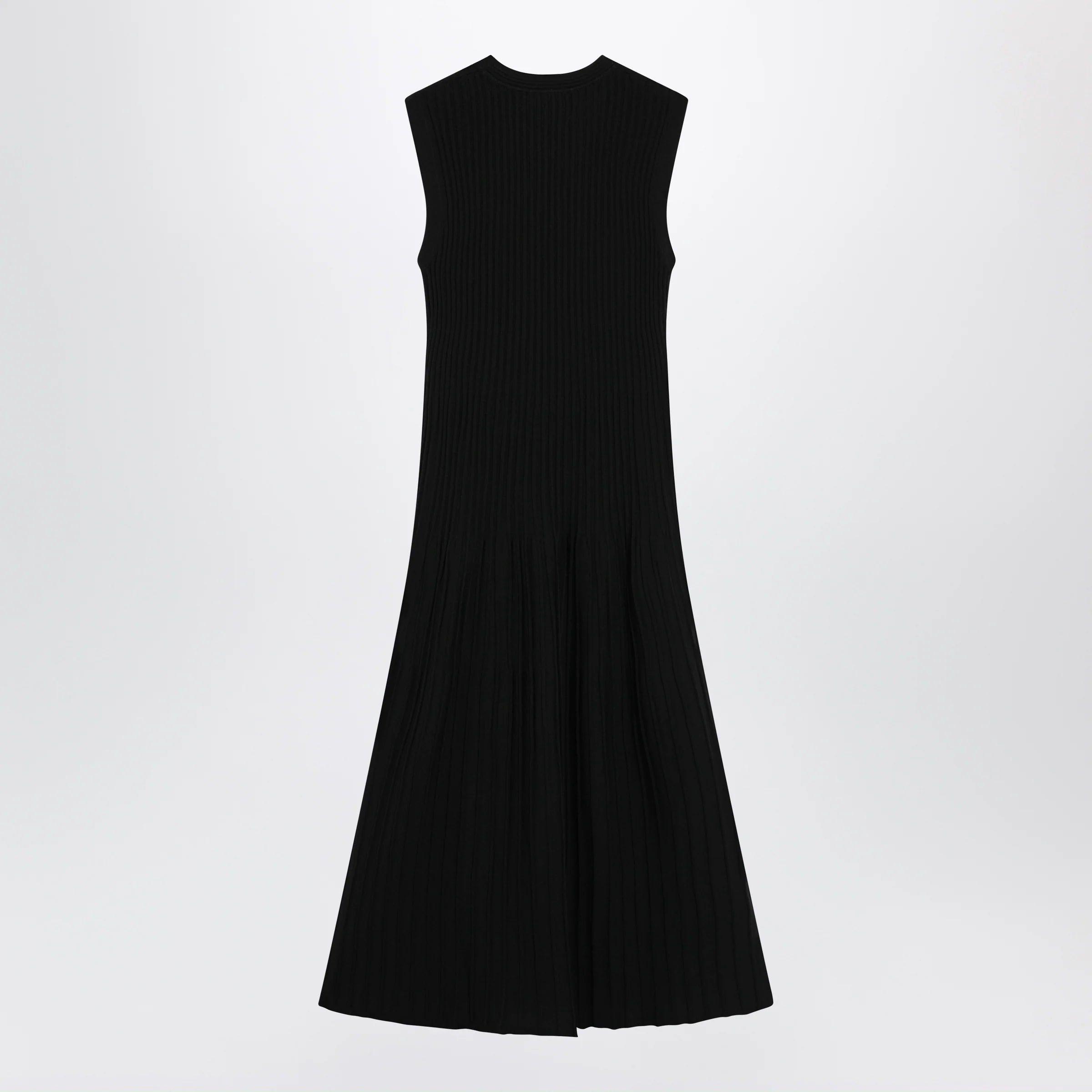 Max Mara Midi fit-and-flare ribbed viscose crêpe dress in black