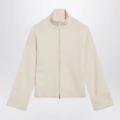 Max Mara Ivory viscose-blend zip-up sweatshirt