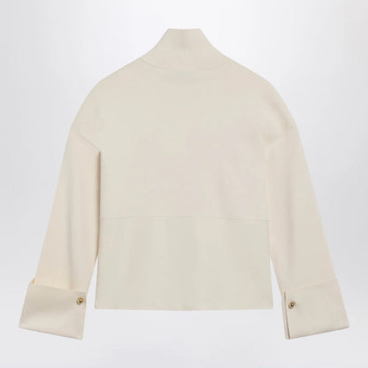 Max Mara Ivory viscose-blend zip-up sweatshirt