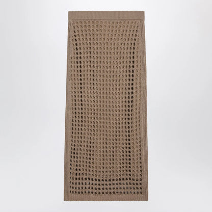 Max Mara Mesh cotton maxi skirt in Desert