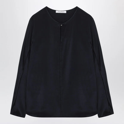 Max Mara Midnight blue silk-blend blouse