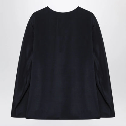 Max Mara Midnight blue silk-blend blouse