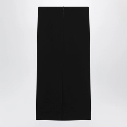 Max Mara Midi skirt in compact crêpe jersey in black