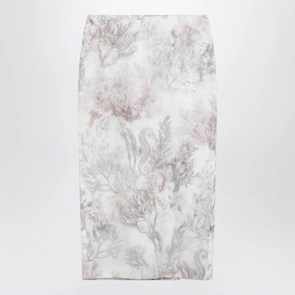 Max Mara Pencil skirt in printed gabardine and organza