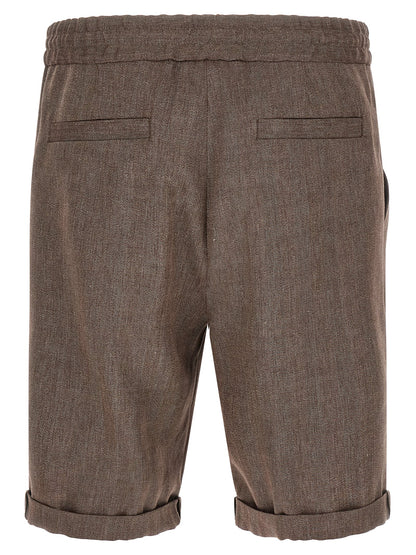 Brunello Cucinelli Linen And Wool Bermuda Shorts