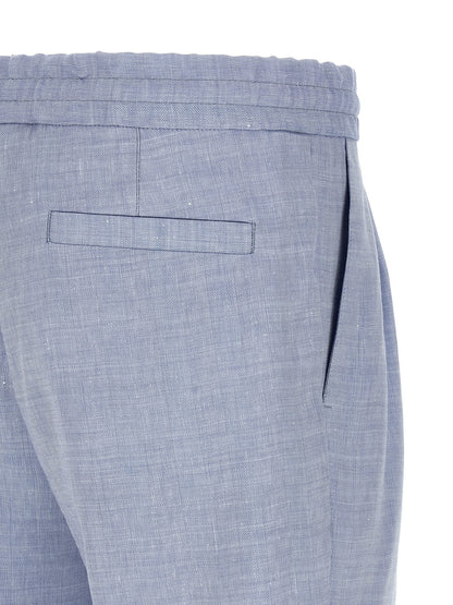 Brunello Cucinelli Linen And Wool Chevron Bermuda Shorts