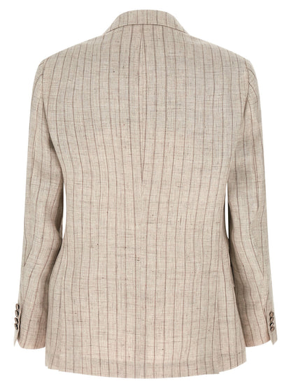 Brunello Cucinelli Pinstripe Twill Blazer