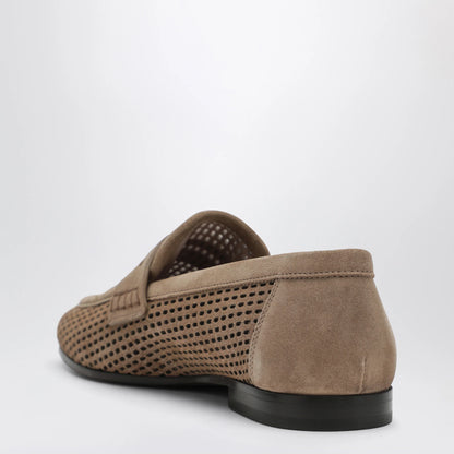 Brunello Cucinelli Brown loafers in Sparkling Net leather