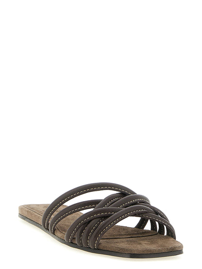 Brunello Cucinelli Leather Slides