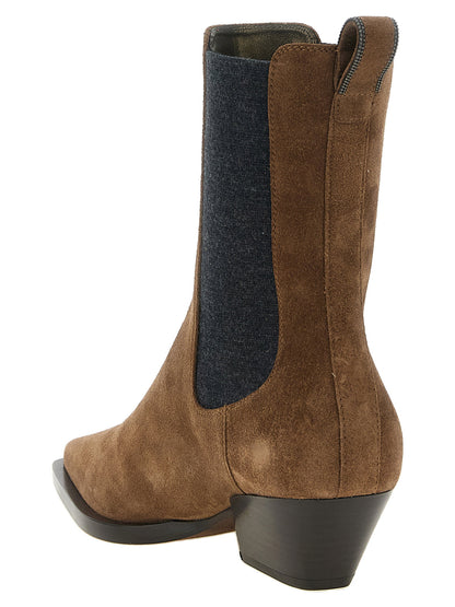 Brunello Cucinelli Precious Loop Detail Ankle Boots