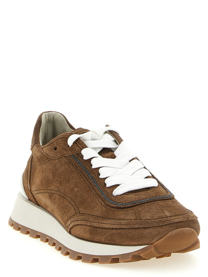 Brunello Cucinelli Monile Suede Sneakers