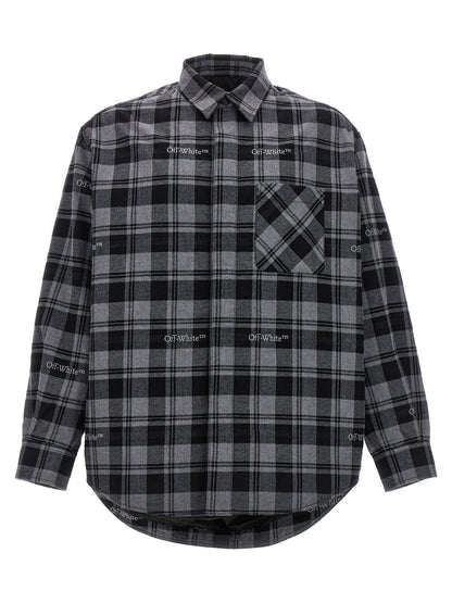 Off White Check Flannel Padded Jacket