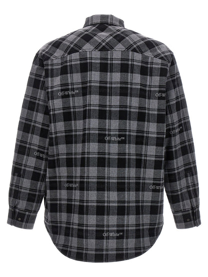 Off White Check Flannel Padded Jacket