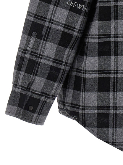 Off White Check Flannel Padded Jacket