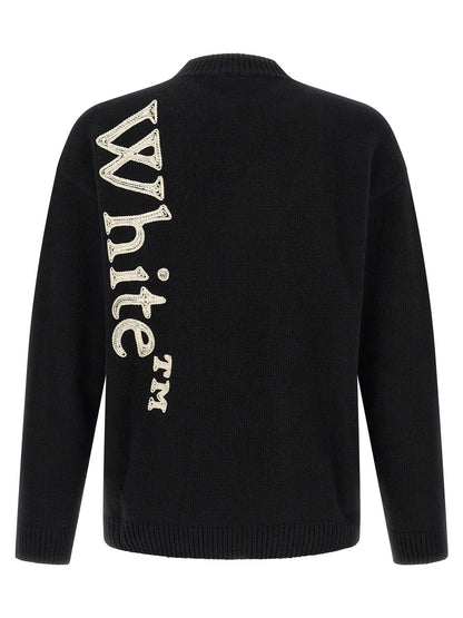 Off White Vertical Bookish Sweater