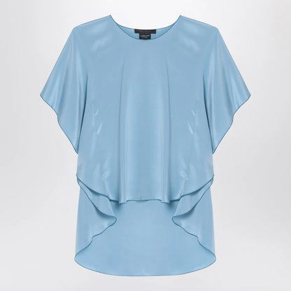 Max Mara Pianoforte Light blue flowy silk blouse