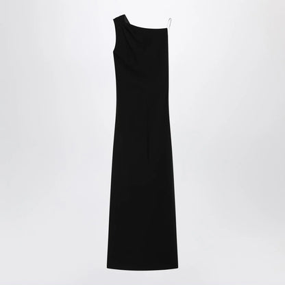 Max Mara Pianoforte Long black cady bustier dress