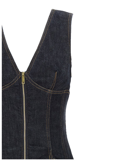 Self-Portrait Indigo Denim Midi Dress