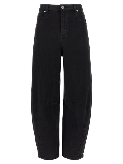 Self-Portrait Black Barrel Leg Jeans